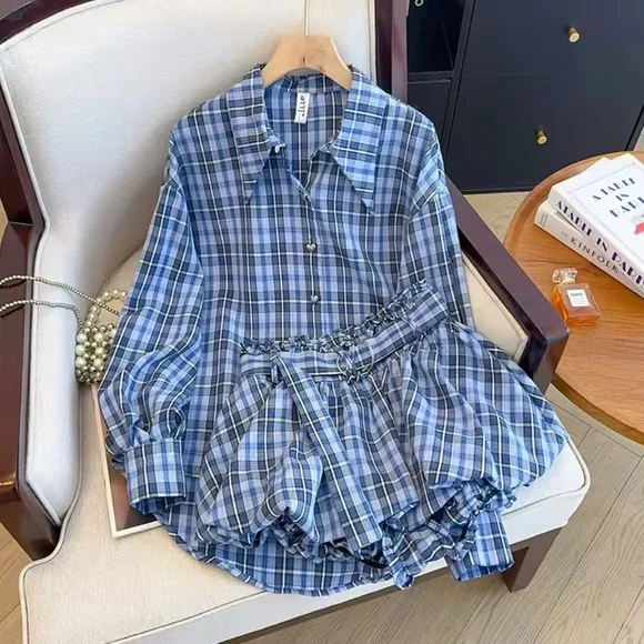 Blue Plaid Women's Skort